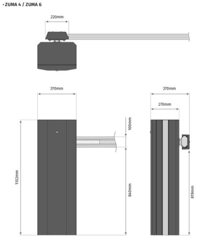 Bariera ZUMA 2,5-4 m - Motorline
