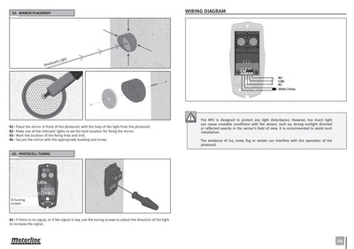 Fotocelule cu reflexie MFE cu infrarosu Motorline  12 m, IP 54